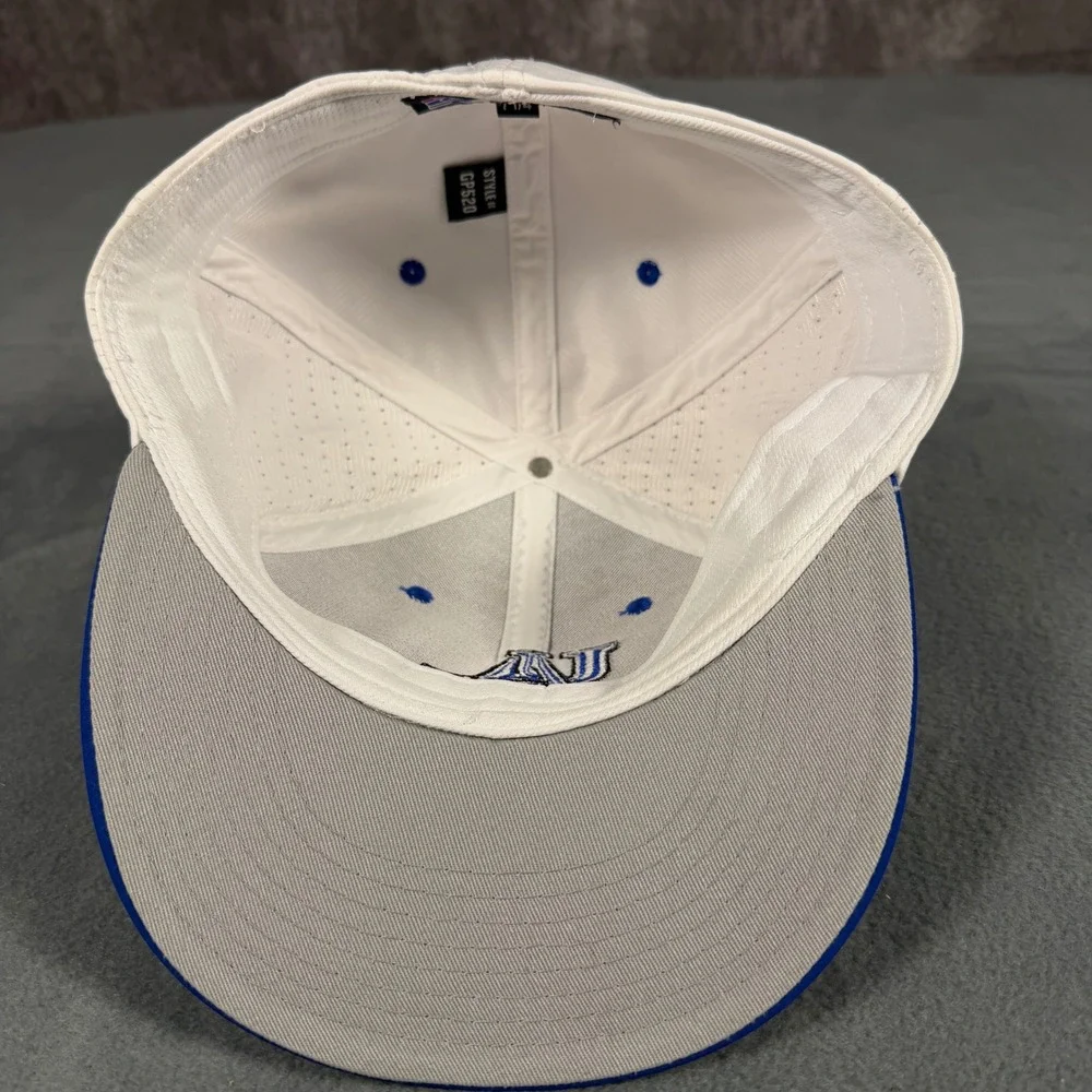 The Game Pro Hampton University Pirates Fitted Hat 7 1/4 White Blue HBCU GP520